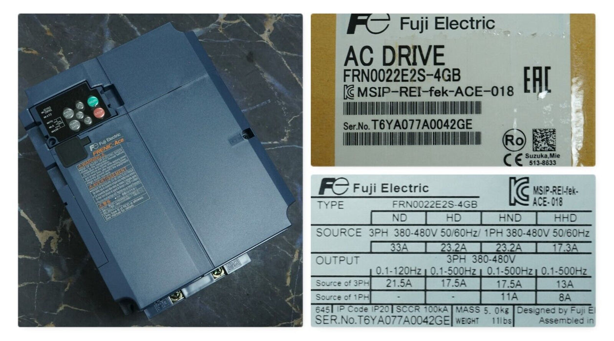 New FUJI FRN0022E2S-4GB Inverter 7.5HP