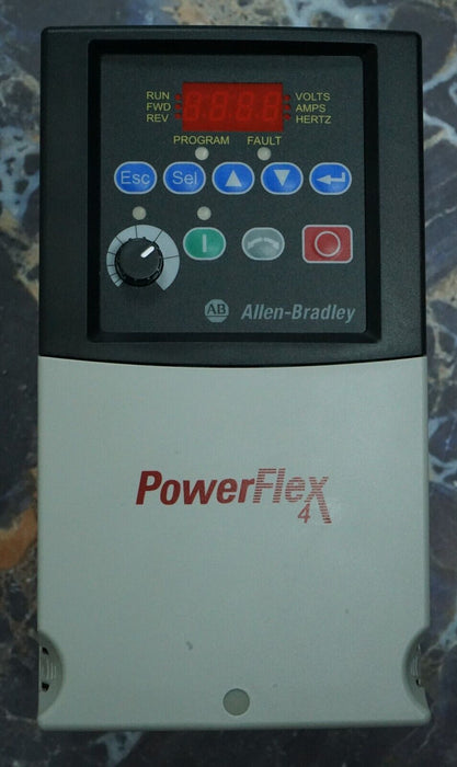 Zero Run Hours Allen-Bradley PowerFlex 4 22A-D6P0N104 3HP FRN:5.01 Series A