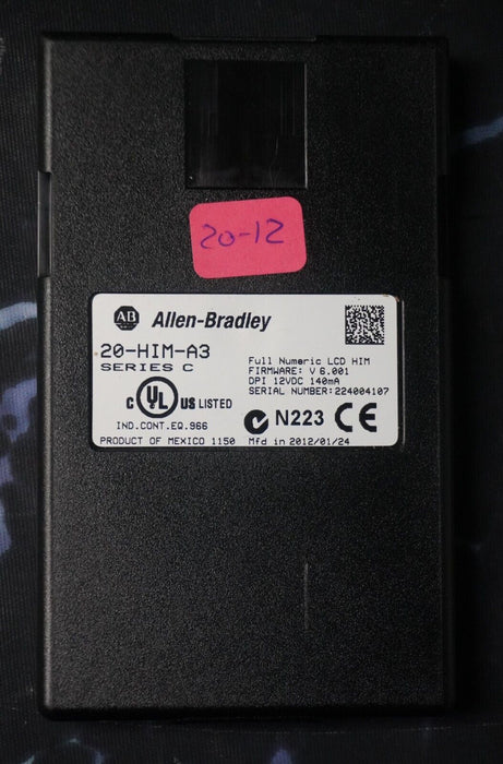 Allen-Bradley 20-HIM-A3 SERIES C Full Numeric HMI Keypad Firmware 6.001   #20-12