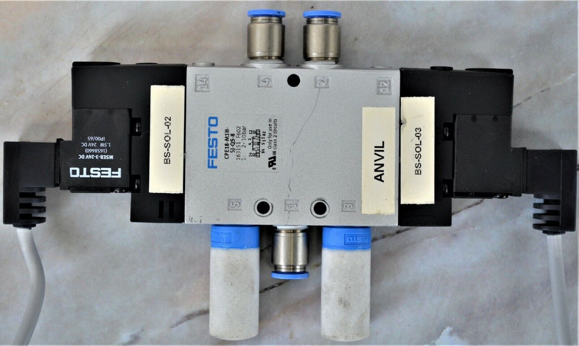 FESTO CPE18-M1H-5J-QS-8 163151 Solenoid Valve Tested Good