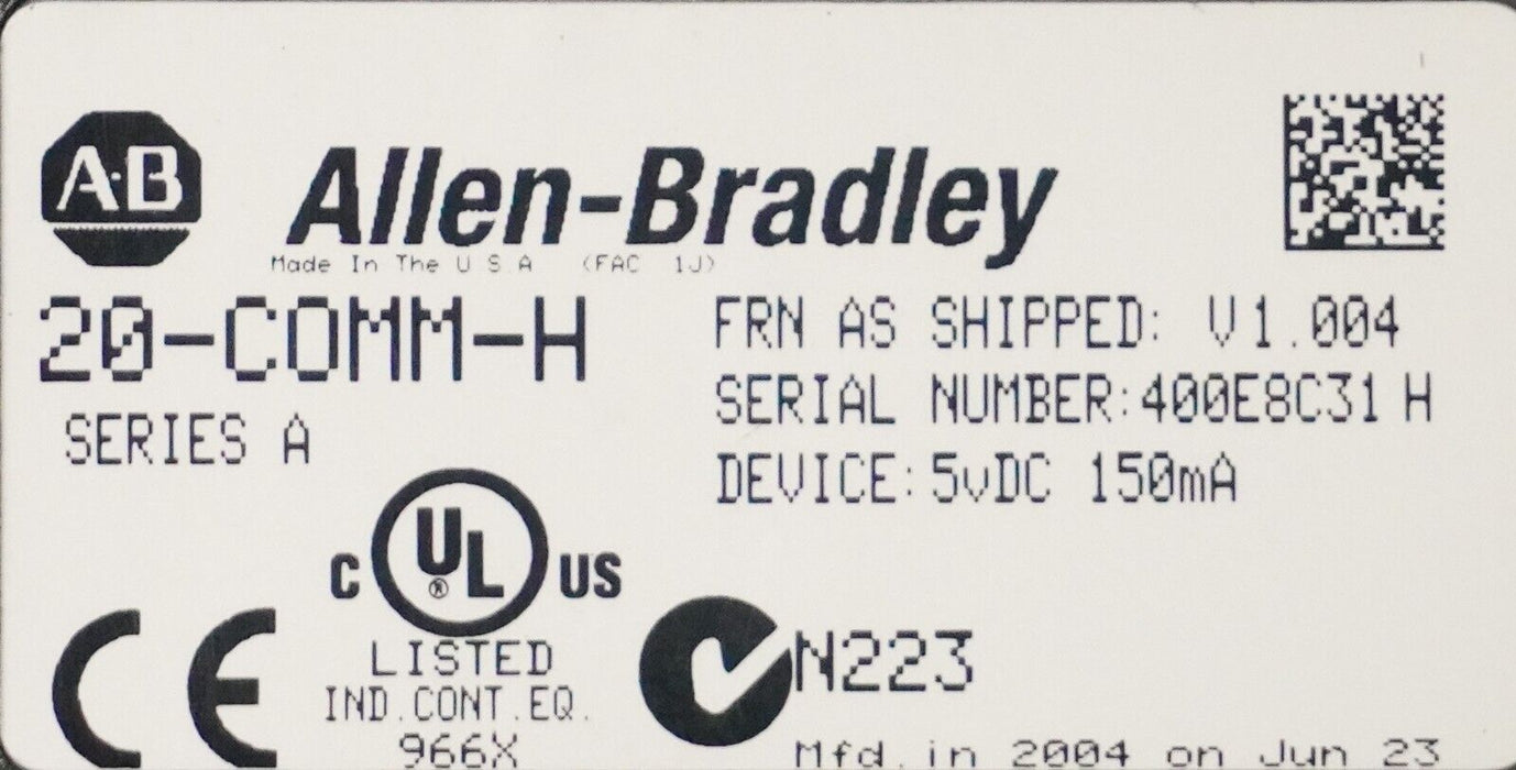 ALLEN-BRADLEY 20-COMM-H SERIES A POWERFLEX 700 HVAC ADAPTER 1.004