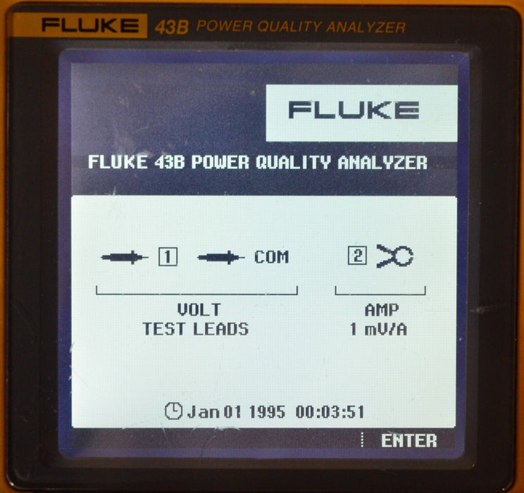 FLUKE 43B HANDHELD Power Quality Analyzer Tested