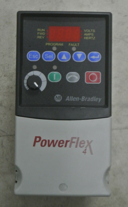 Low Hours Allen Bradley 22A-B1P5N104 /A POWERFLEX 4 AC Drive 1/4HP FRN:4.02