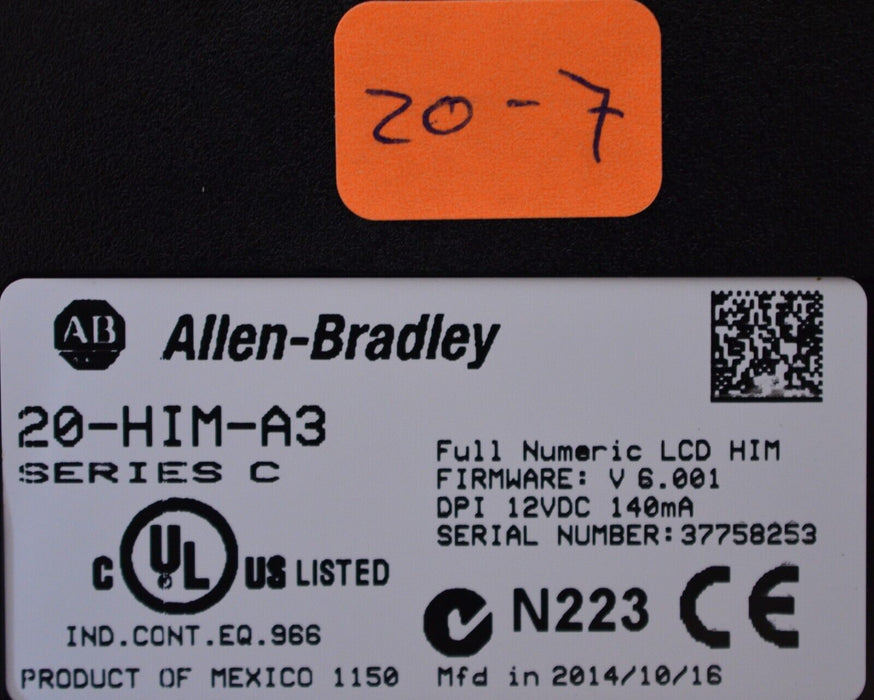 Allen-Bradley 20-HIM-A3 SERIES C Full Numeric HMI Keypad Firmware 6.001   #20-7