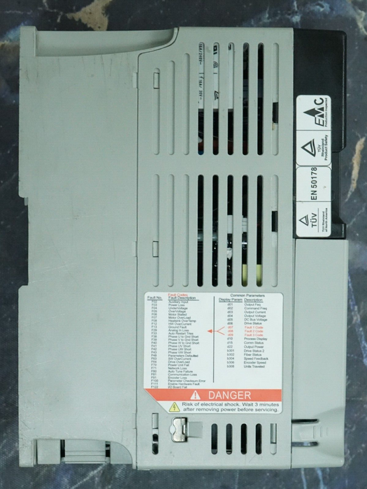 Zero Hours Allen Bradley  22D-D4P0N104 Power Flex 40P Drive 2HP Ser. A FRN: 2.01