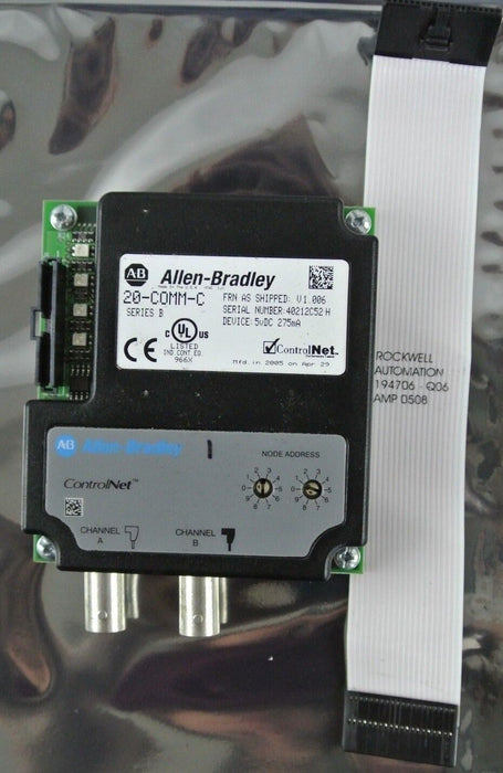 Allen Bradley 20-COMM-C ControlNet Adapter Series B FRN Ver. 1.006 Long Data