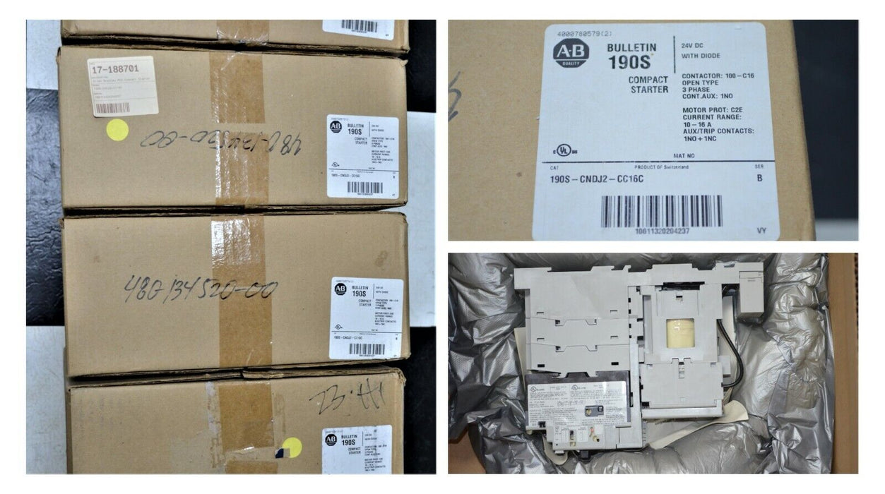 NEW Allen Bradley 190S-CNDJ2-CC16C MCS Compact Starter New Open Original Box