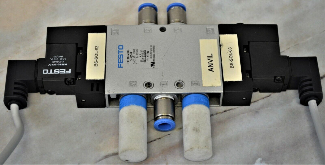 FESTO CPE18-M1H-5J-QS-8 163151 Solenoid Valve Tested Good