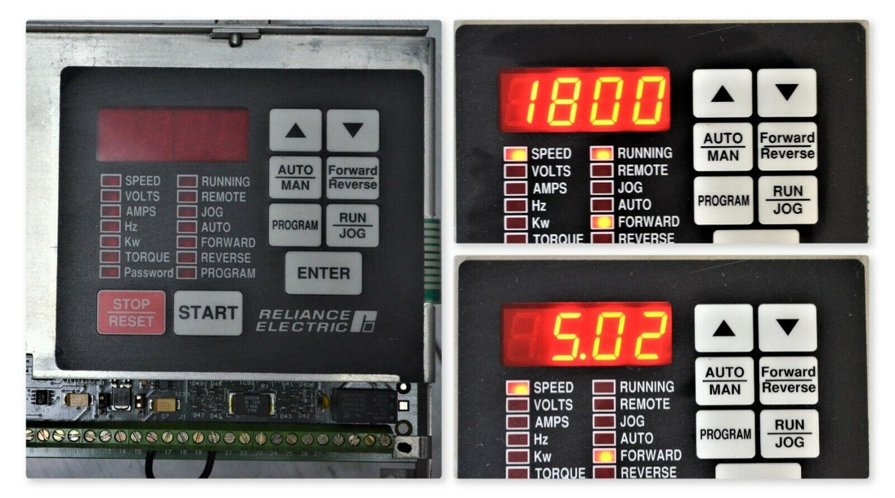 Reliance GV3000 Regulator PCB 56921-601 & Keypad Version 5.02 Tested Good