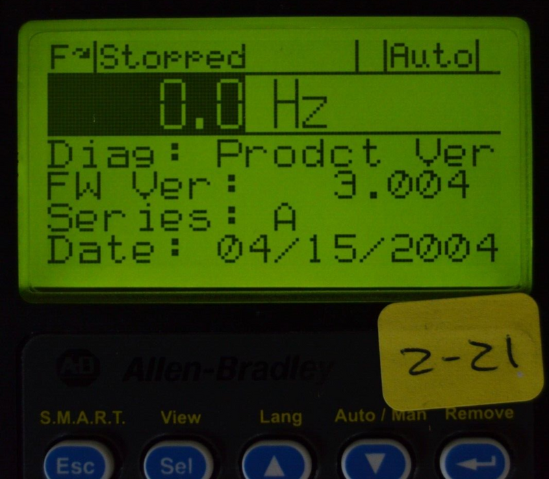 Allen-Bradley 20-HIM-A3 SERIES A Full Numeric HMI Keypad Firmware: 3.004  #2-21