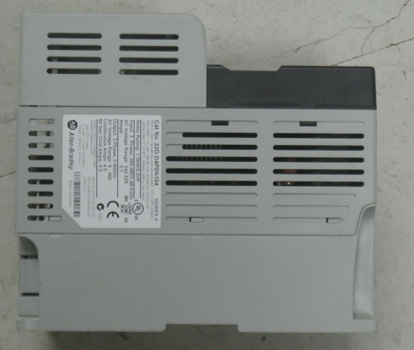 Low Hours 22D-D4P0N104 Allen Bradley Power Flex 40P Drive 2HP Ser.A FRN:2.01