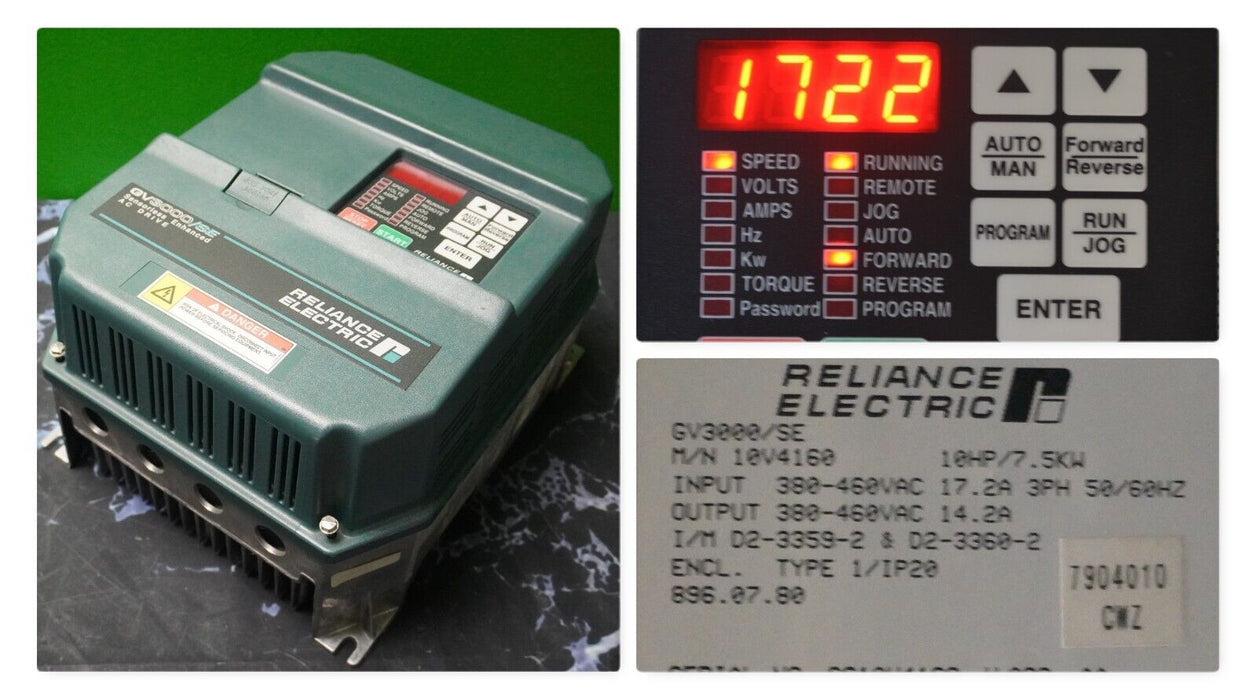 Reliance Electric GV3000/SE 10HP 10V4260 Drive Tested Good FRN:6.01