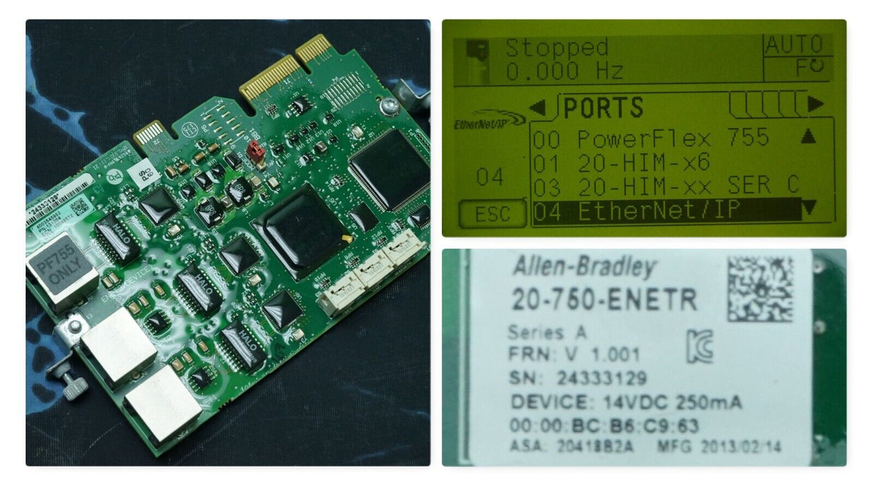 Allen-Bradley 20-750-ENETR Series A PowerFlex 750 Dual-Port Ethernet PN.131304