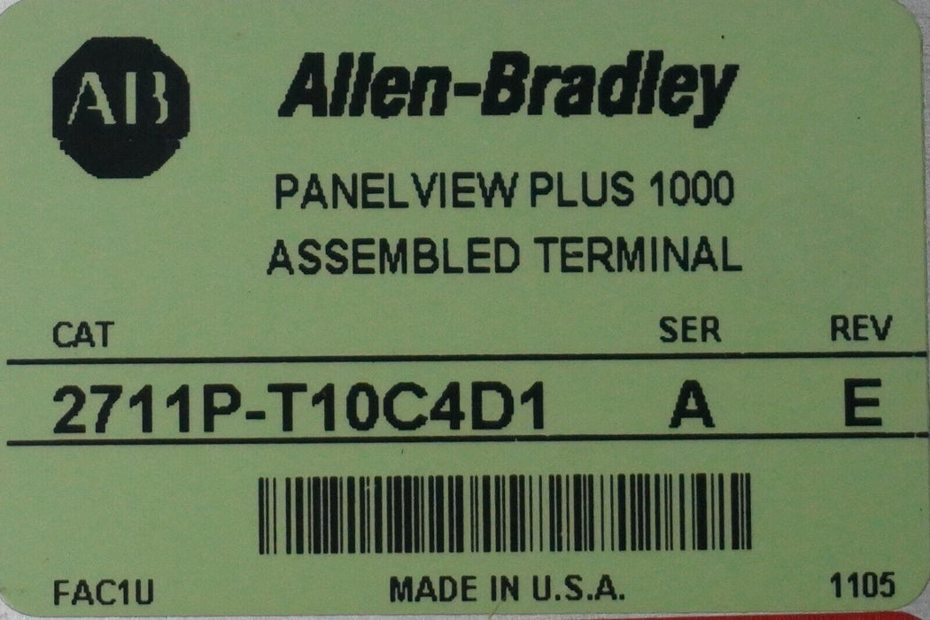 ALLEN-BRADLEY 2711-T10C4D/2711P-RDT10C PANELVIEW PLUS 700 Display Module Tested