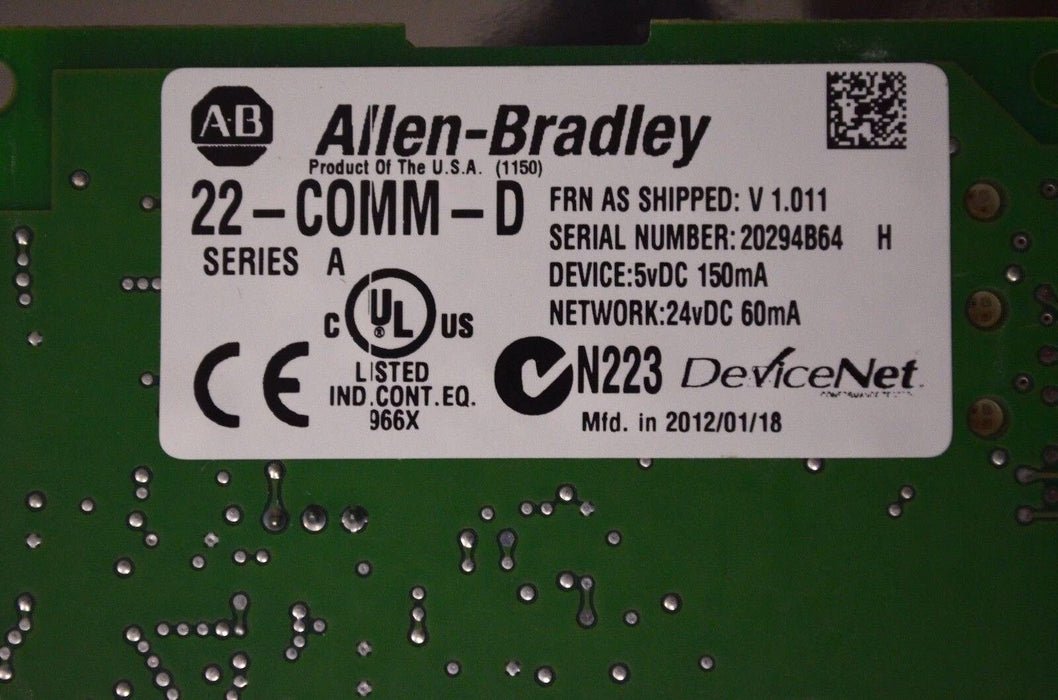 ALLEN-BRADLEY 22-COMM-D SERIES A ~ FIRMWARE V1.011 ~ POWERFLEX DEVICENET IN BOX