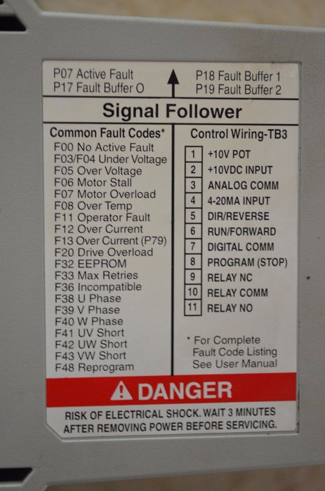 Allen Bradley 160-BA01NSF1 Variable Speed AC 0.5HP 480V With DeviceNet 160-DN2