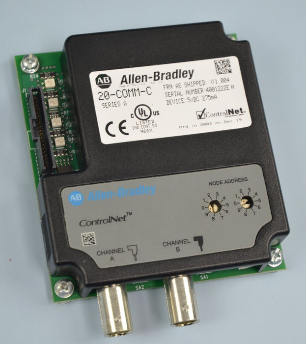 Allen-Bradley 20-COMM-C ControlNet Adapter Series A Firmware Ver. 1.004 Quantity