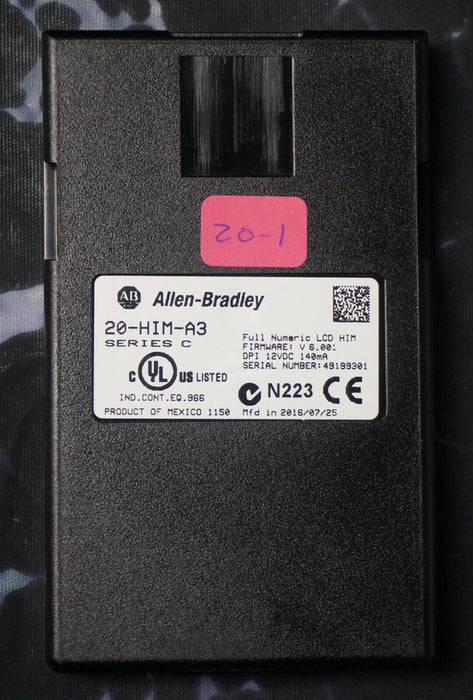 Allen-Bradley 20-HIM-A3 SERIES C Full Numeric HMI Keypad Firmware 6.001   #20-1