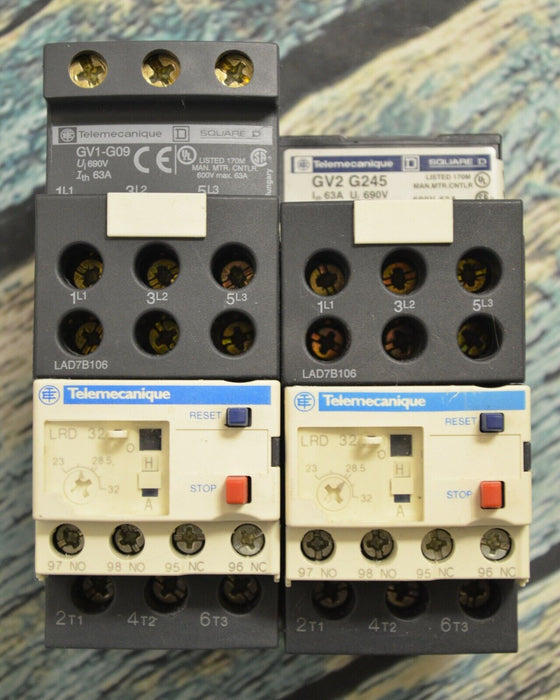 Schneider Electric LRD32 Relay W/ Telemecanique LAD7B106 Terminal Block