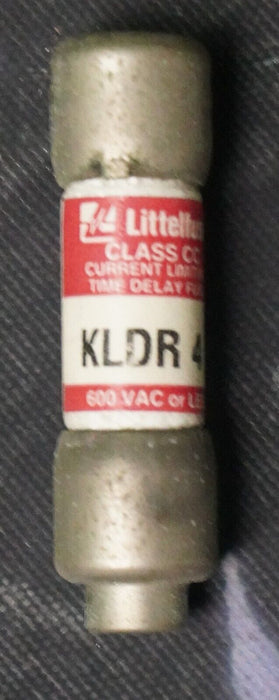 Set of (2) LITTELFUSE KLDR4 Fuse, 4AMP, 600 V AC, TIME-DELAY Class CC Fuse