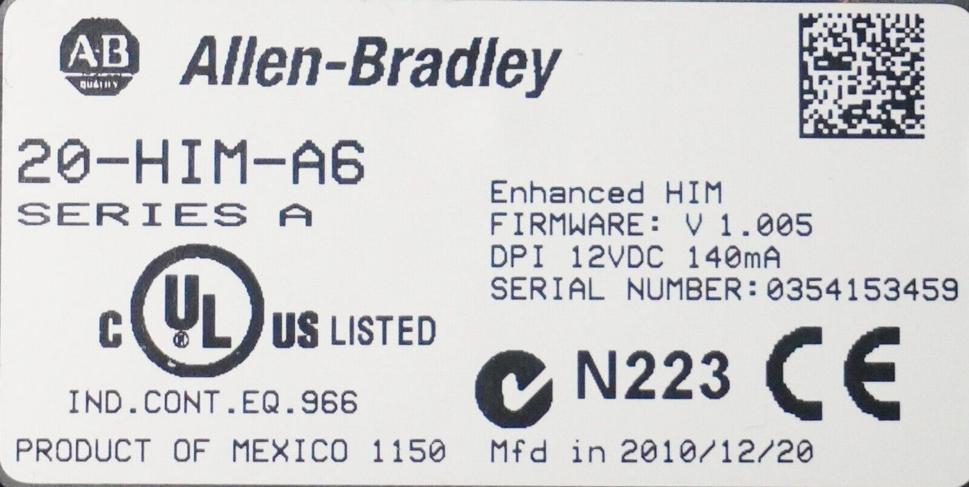 New Allen Bradley 20-HIM-A6 LCD Series A FRN:1.005