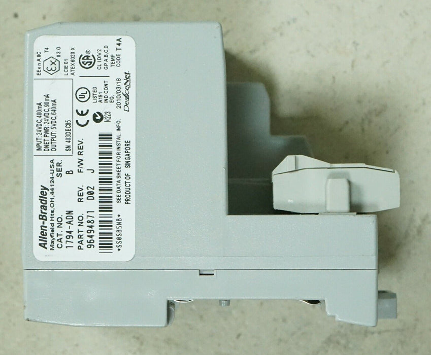 Allen Bradley 1794-ADN/B DeviceNet FLEX I/O DEVICENET Adapter Module D02