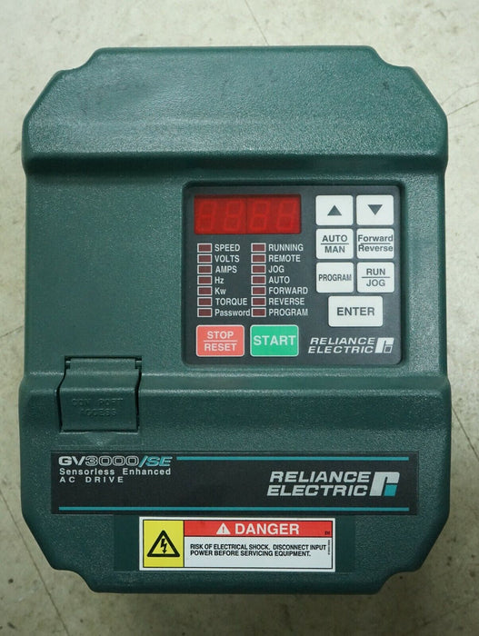 Low Hours RELIANCE ELECTRIC GV3000 SE 2V4160 Vector 2 HP VER. 6.04 AC DRIVE