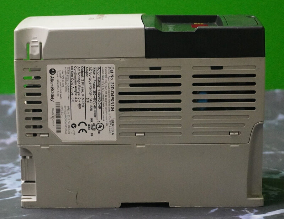 Allen-Bradley 22D-D4P0N104 PowerFlex 40P Drive 2HP Series A Tested FRN:2.01