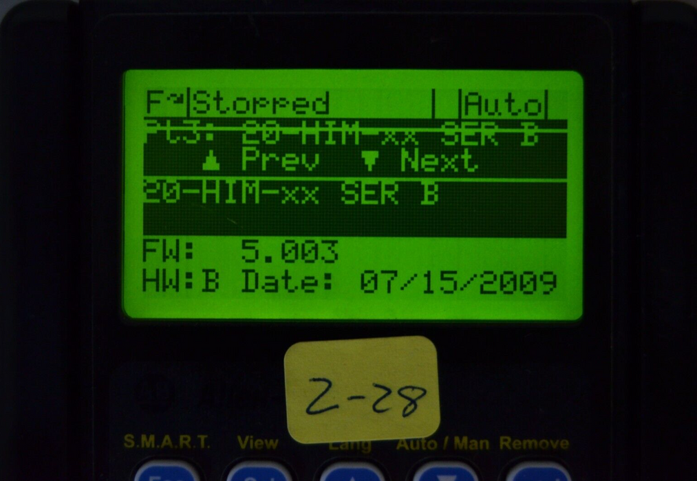 Allen-Bradley 20-HIM-A3 SERIES B Full Numeric HMI Keypad Firmware: 5.003  #2-28