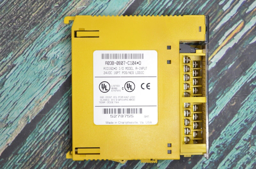 Fanuc A03B-0807-C104#D A - Input I/O Module 24 VDC 16 PT POS/NEG Logic Qty