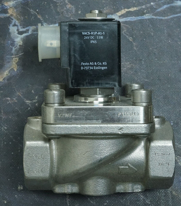 New Festo 3/4" NPT 24VDC Solenoid Valve 24-Volt DC Stainless Steel