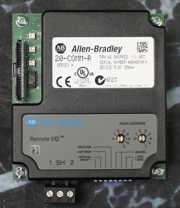 Allen Bradley 20-COMM-R Series A Remote I/O Adapter Firmware 1.003 Tested Good