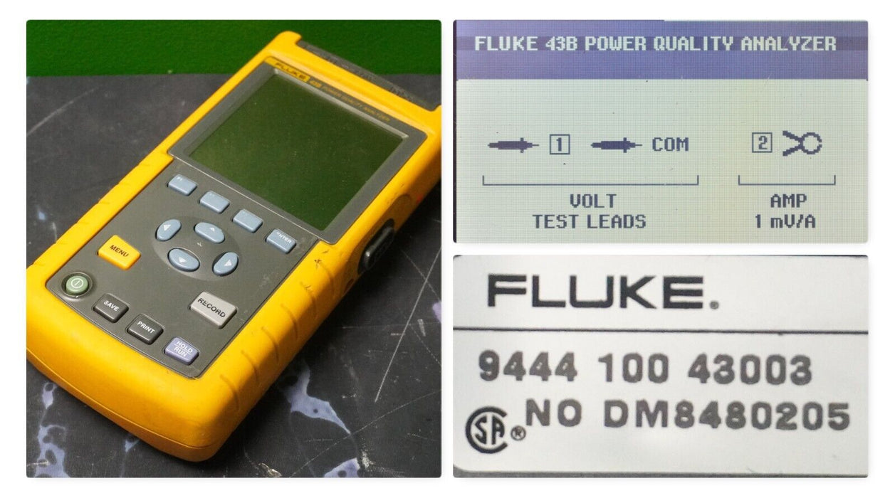 FLUKE 43B HANDHELD Power Quality Analyzer Tested Good