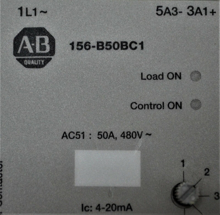 ALLEN-BRADLEY 156-B50BC1 /A Solid State Contactor Series A 50 Amp 4-20 Ma Input