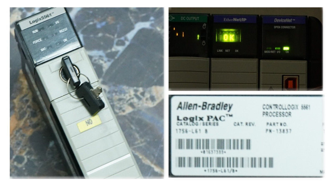 Allen Bradley 1756-L61 Series B ControlLogix Processor with Key FRN:1.9