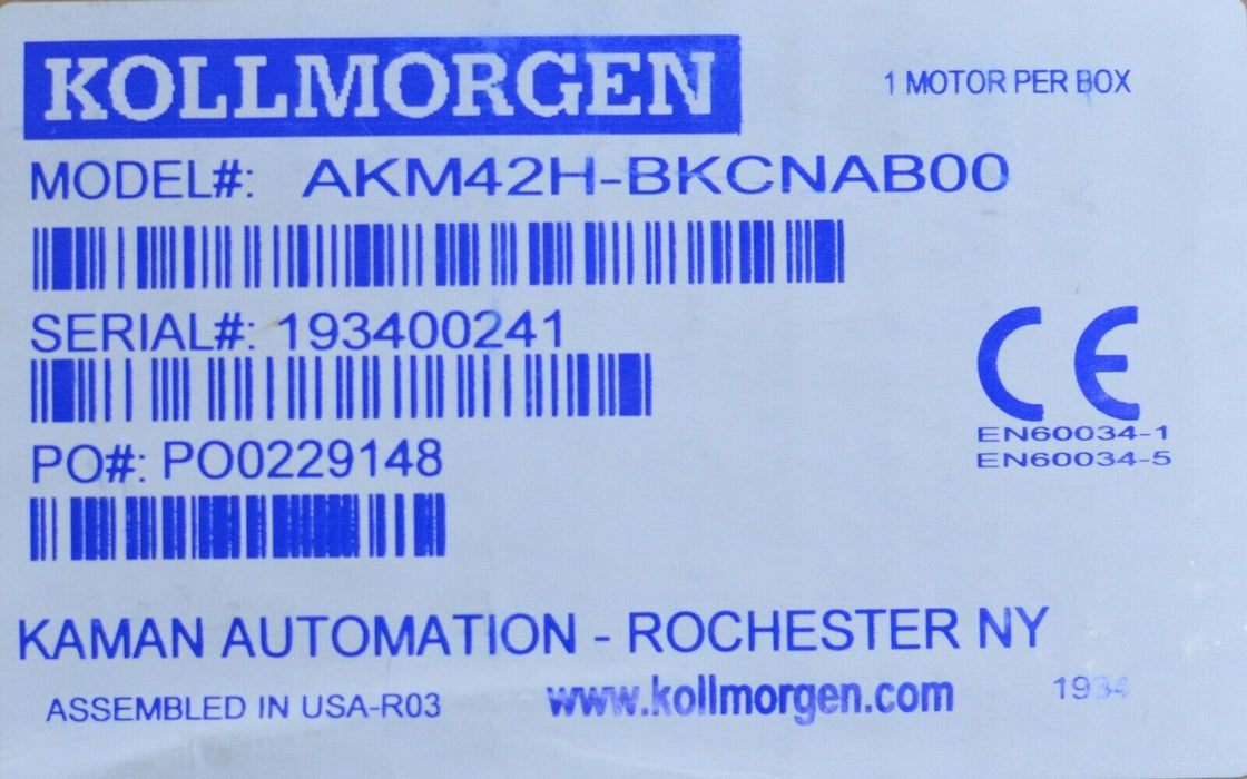 KOLLMORGEN AKM42H-BKCNAB00 SERVO MOTOR