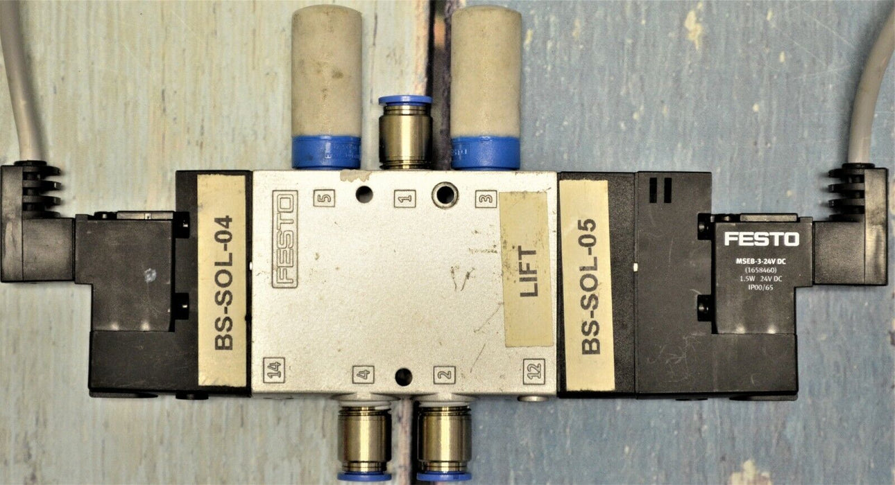 FESTO CPE18-M1H-5/3E-QS-8  170255 Solenoid Valve Tested Good