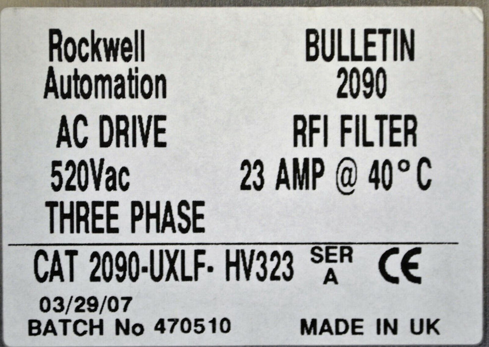 Allen-Bradley 2090-UXLF-HV323 2090UXLFHV323 RFI Filter