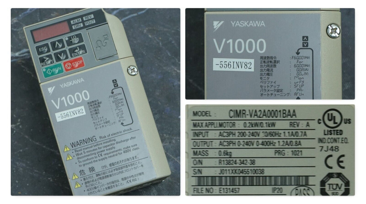 Yaskawa CIMR-VA2A0001BAA V1000 Variable Frequency Drive Tested Good FRN:1021