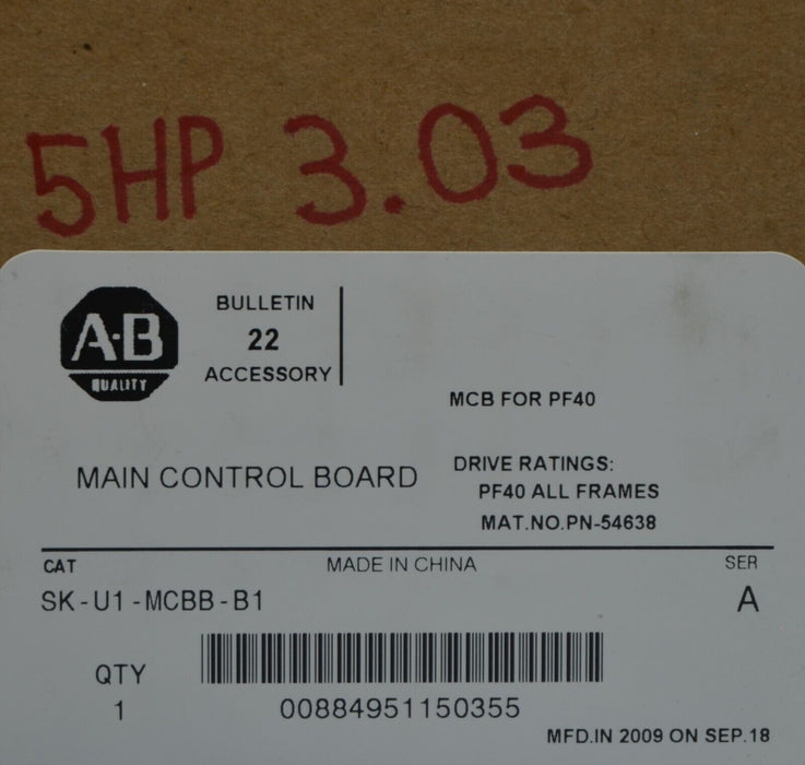 Allen-Bradley SK-U1-MCBB-B1 Main Control Board For PowerFlex 40 FRN:3.03 5HP