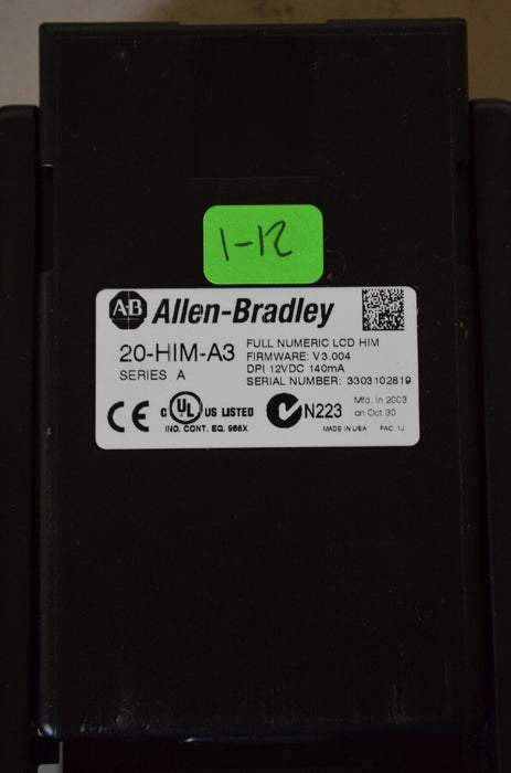 Allen-Bradley 20-HIM-A3 SERIES A Full Numeric HMI Keypad Firmware 3.004   #1-12