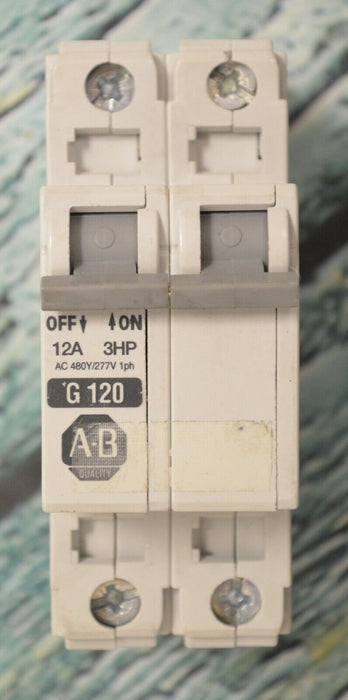 Allen Bradley Circuit breaker 1492-CB2-G120 12 Amps 2 Pole Tested Good