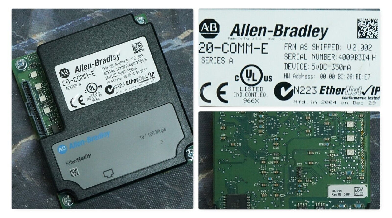 Allen-Bradley 20-COMM-E Powerflex Ethernet Module 20-COMM-E/A Series A FRN:2.002