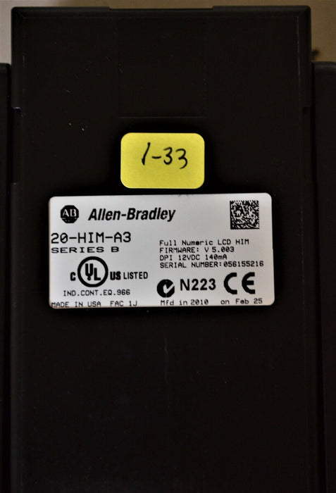 Allen-Bradley 20-HIM-A3 SERIES B Full Numeric HMI Keypad Firmware 5.003   #1-33