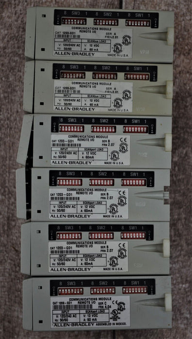 Allen-Bradley 1203-GD1 Communication Module Remote I/O (Parts Only) - Lot of 6