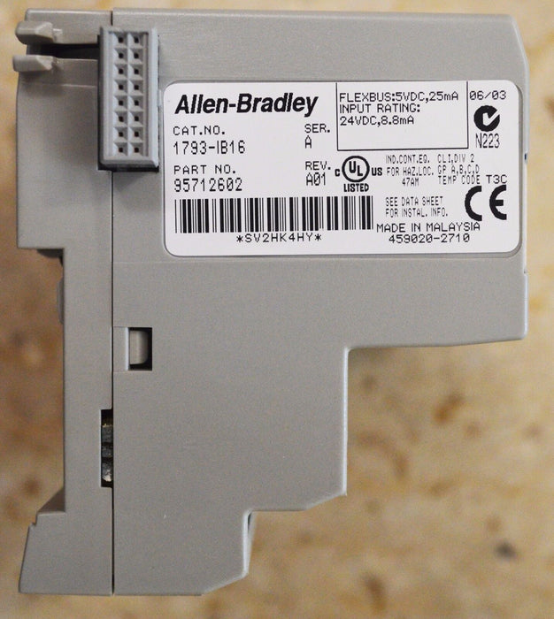 ALLEN-BRADLEY 1793-IB16 Series A 16 Point 24 VDC Sink Input FLEX INTEGRA 24VDC