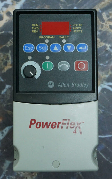 Low Hours Allen-Bradley PowerFlex 4 22A-D1P4N104 .5HP FRN:2.03 Series A