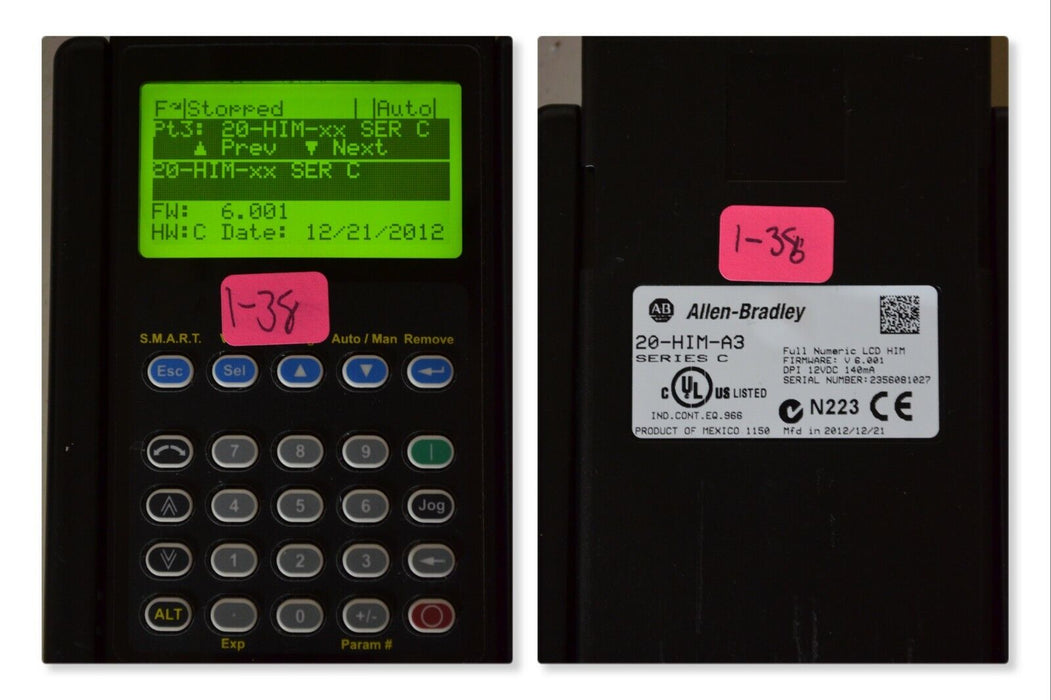 Allen-Bradley 20-HIM-A3 SERIES C Full Numeric HMI Keypad Firmware 6.001   #1-38