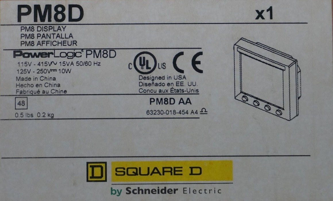 New Square D PowerLogic PM8D Remote Display Kit