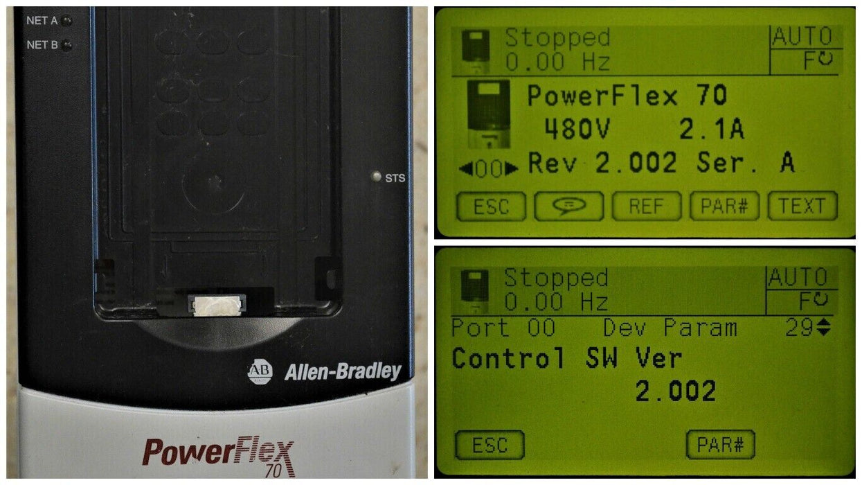 Allen-Bradley PowerFlex 70 1HP 20AD2P1A0AYNNNNN 480VAC FRN: 2.002 Tested Good